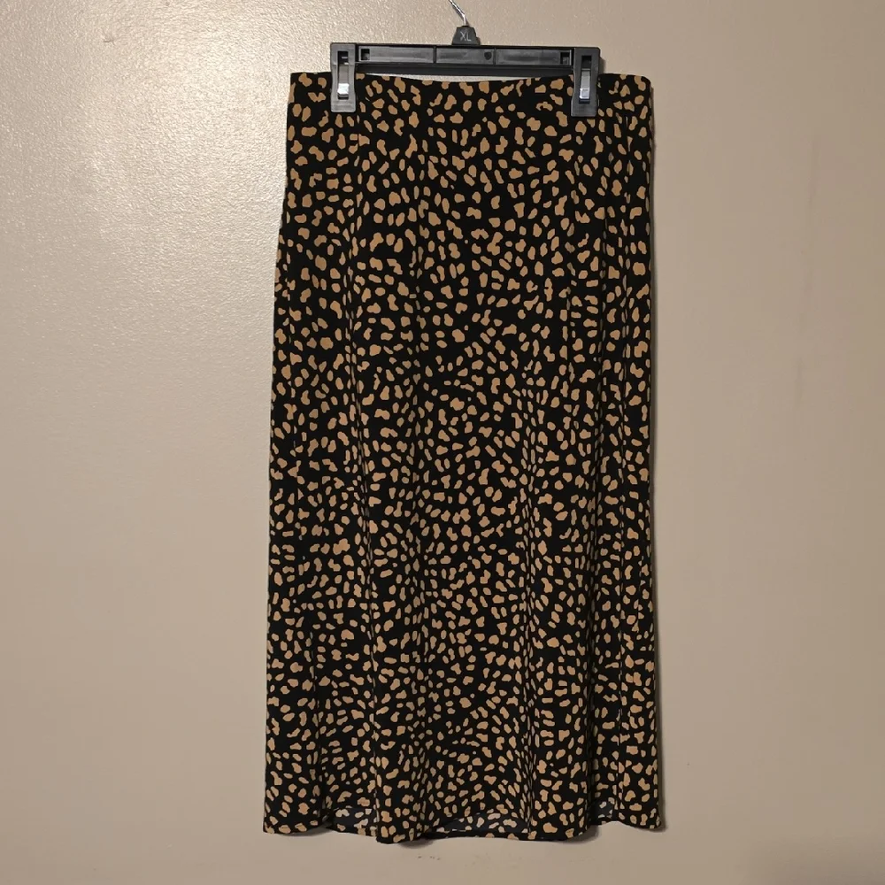 Sanctuary Printed Everyday Midi Skirt Black‎ Yellow Womens Size Medium